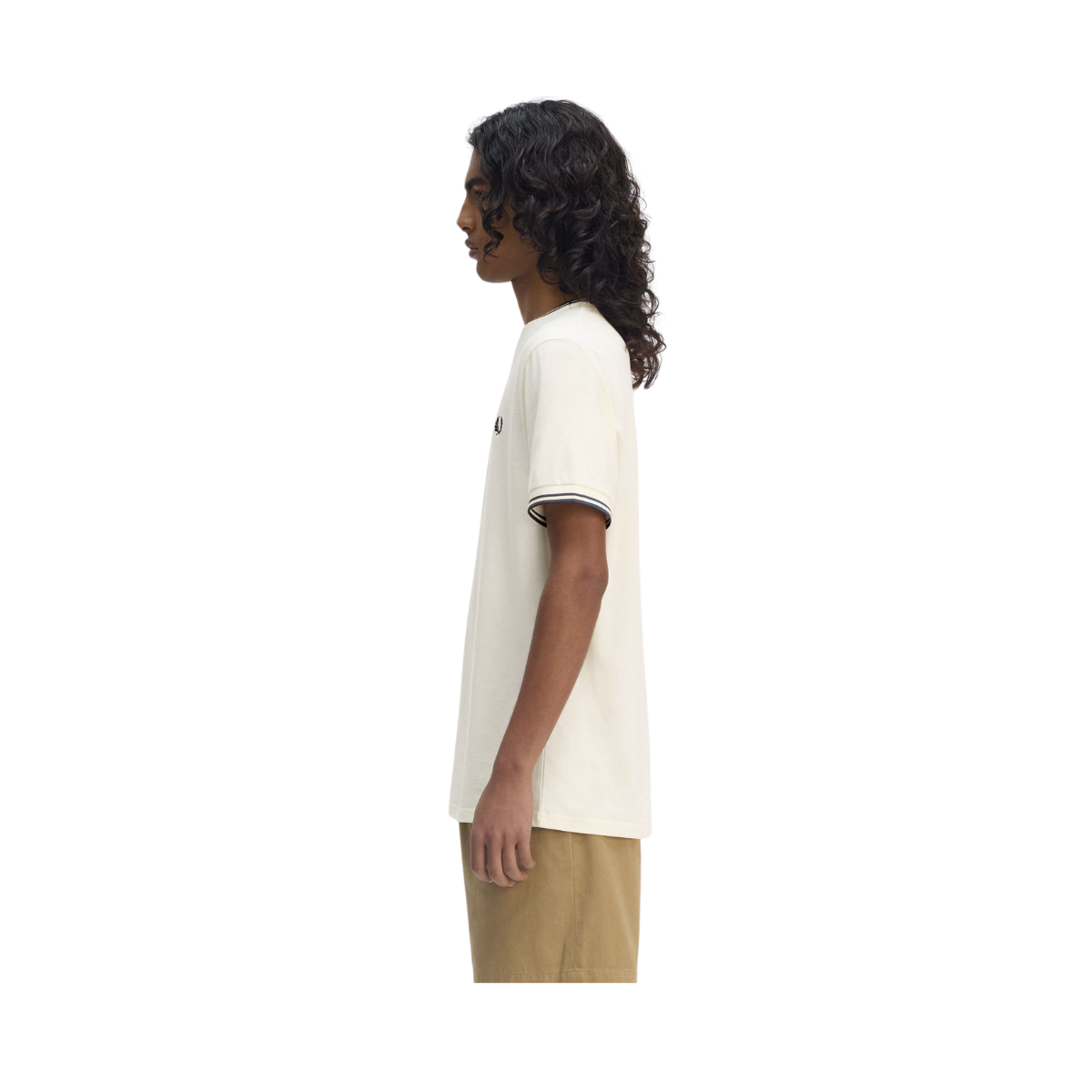 Twin Tipped T-Shirt - Ecru/Tennis Blue