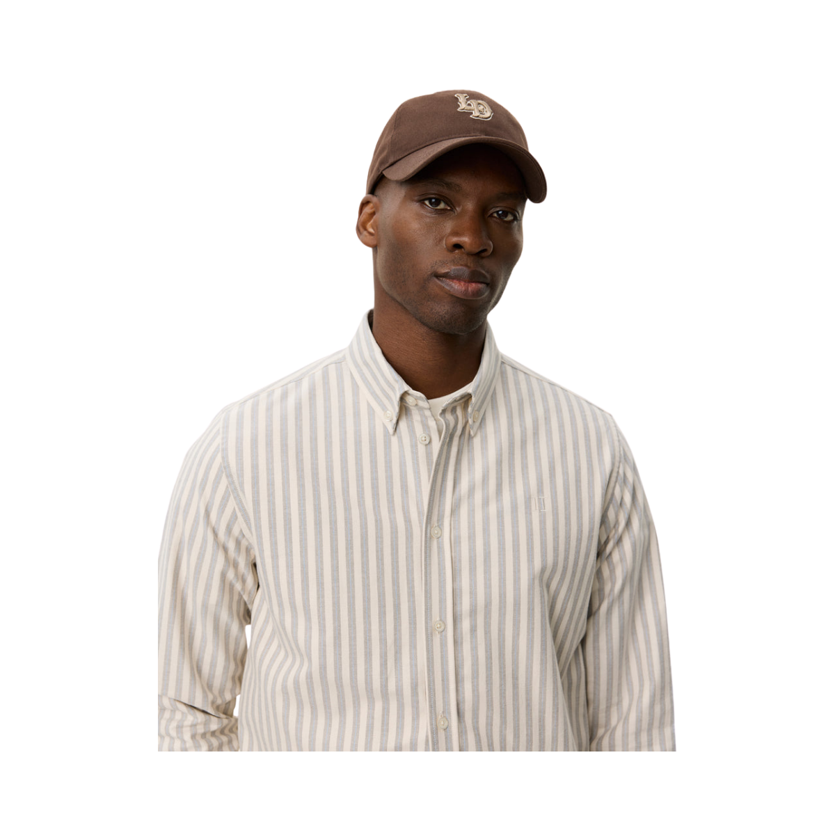 Konrad Striped Oxford Shirt - Eggnog White