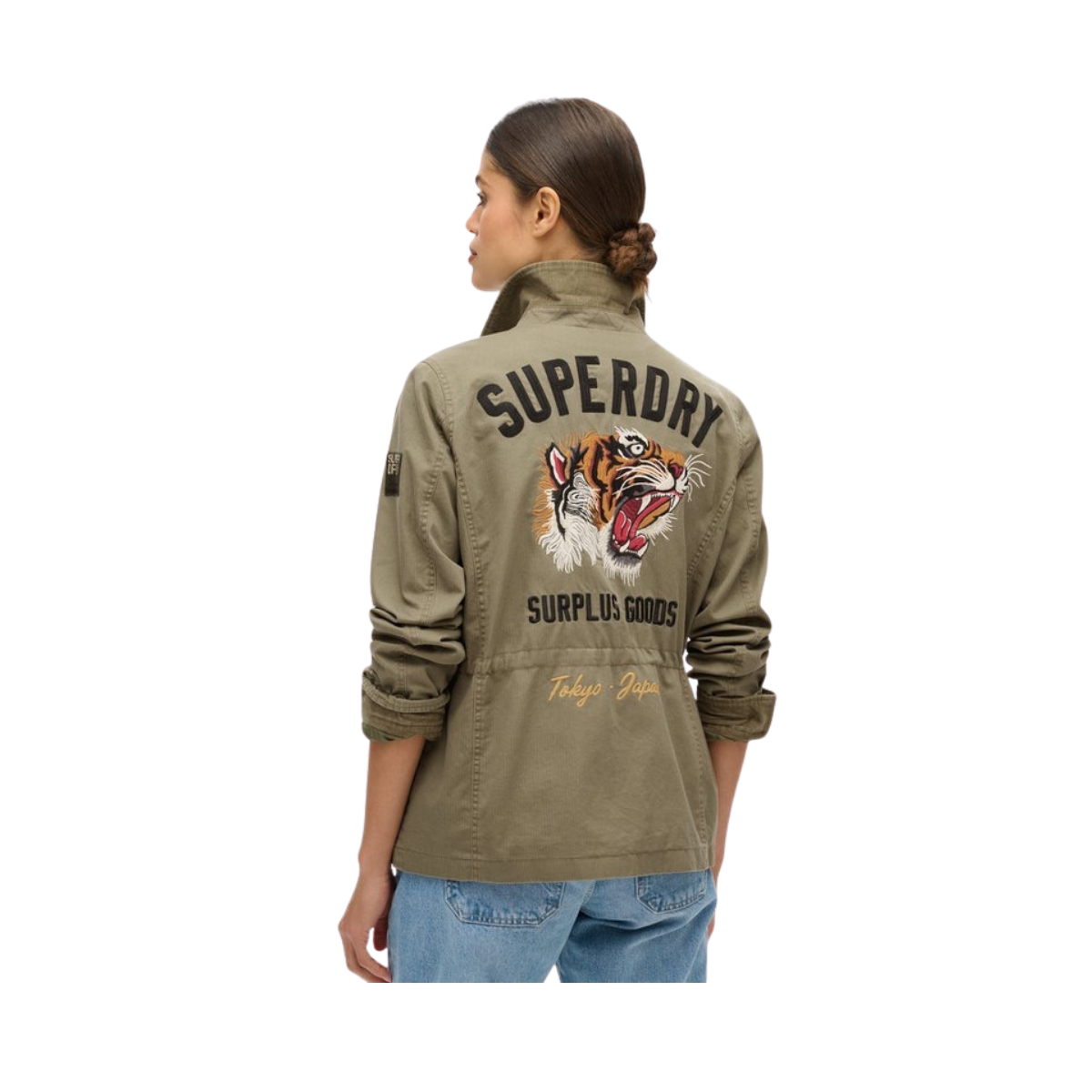 Embroidered M65 Military Jkt - Moss Khaki