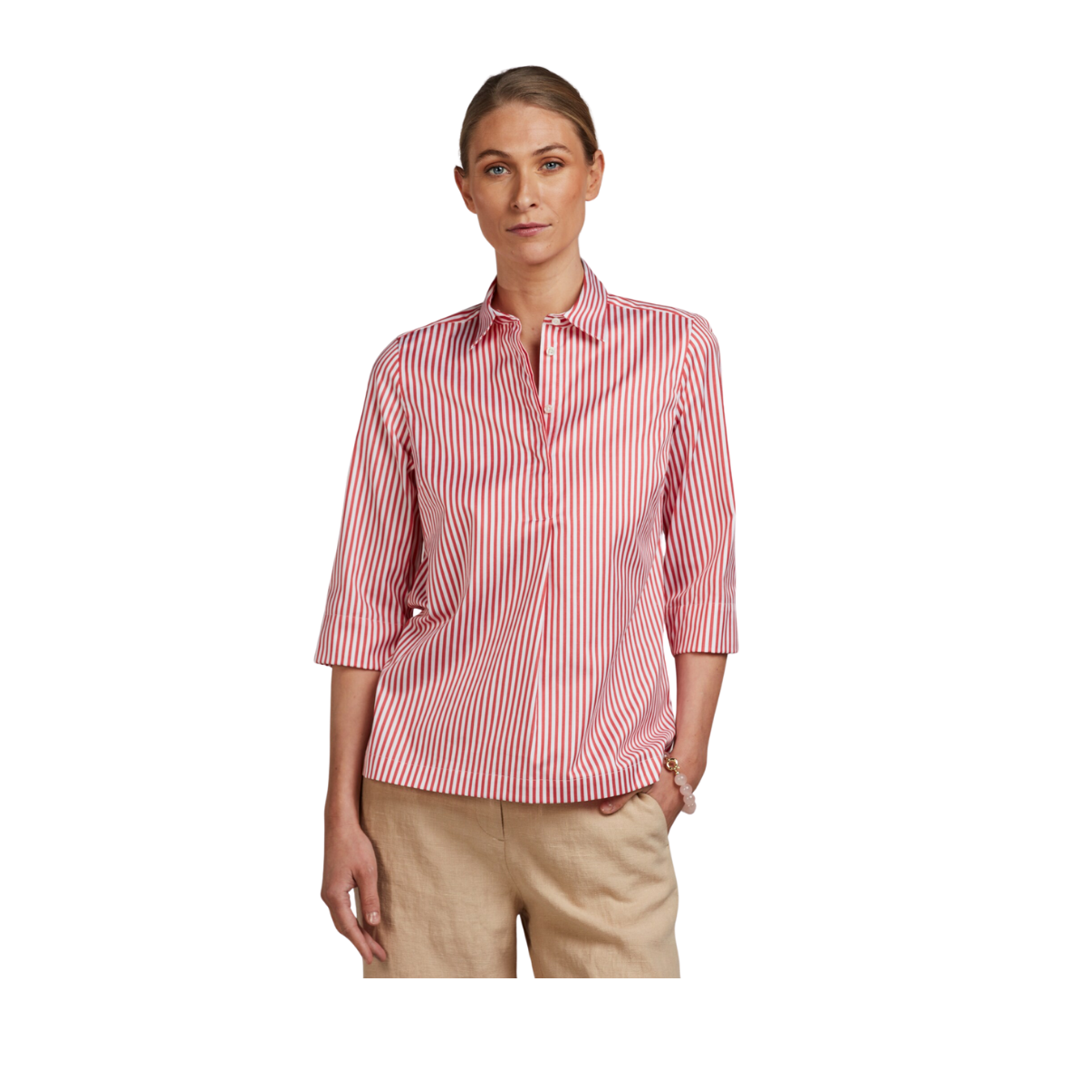 Stella Shirt - Light Red Stripe