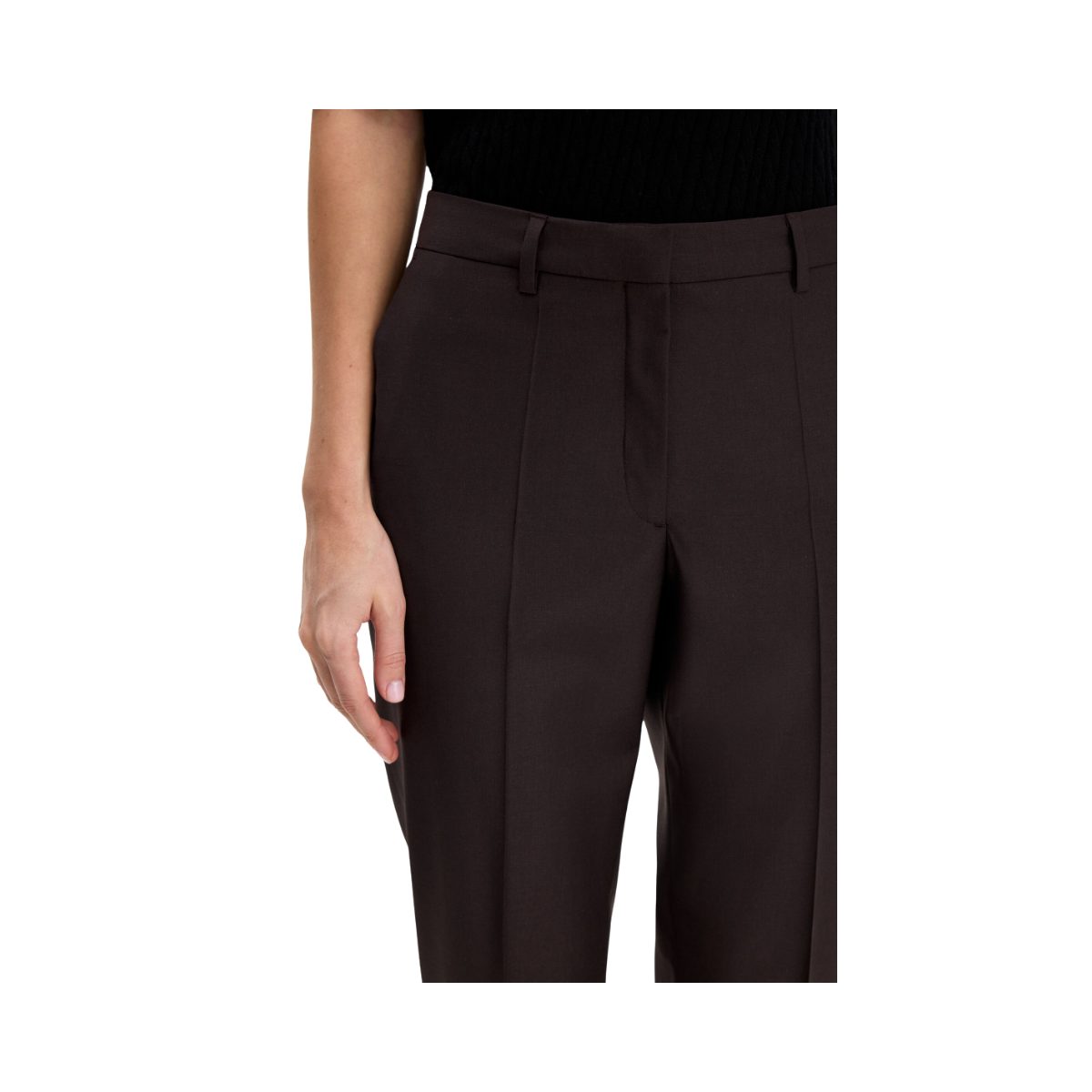 Emma Cropped Trousers - Dark Chocolate