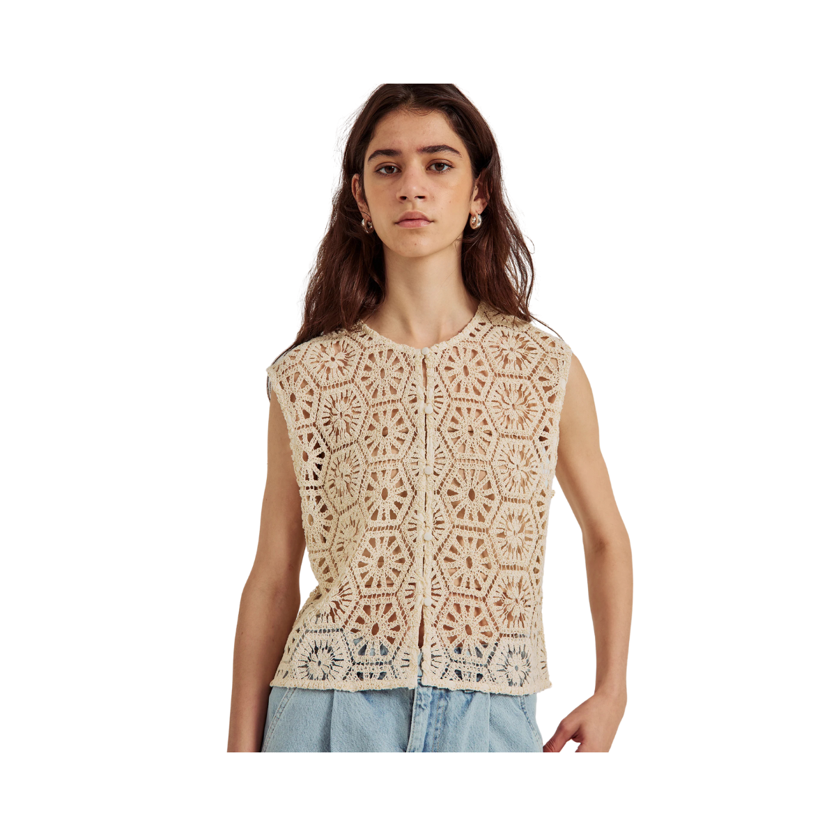 Crochet top - OFF-WHITE
