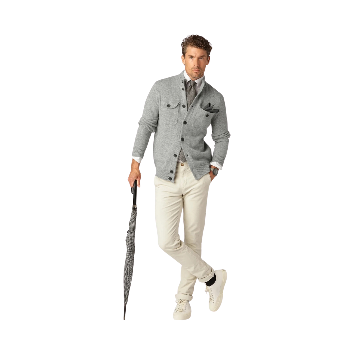 Pocket Cardigan - Light Grey