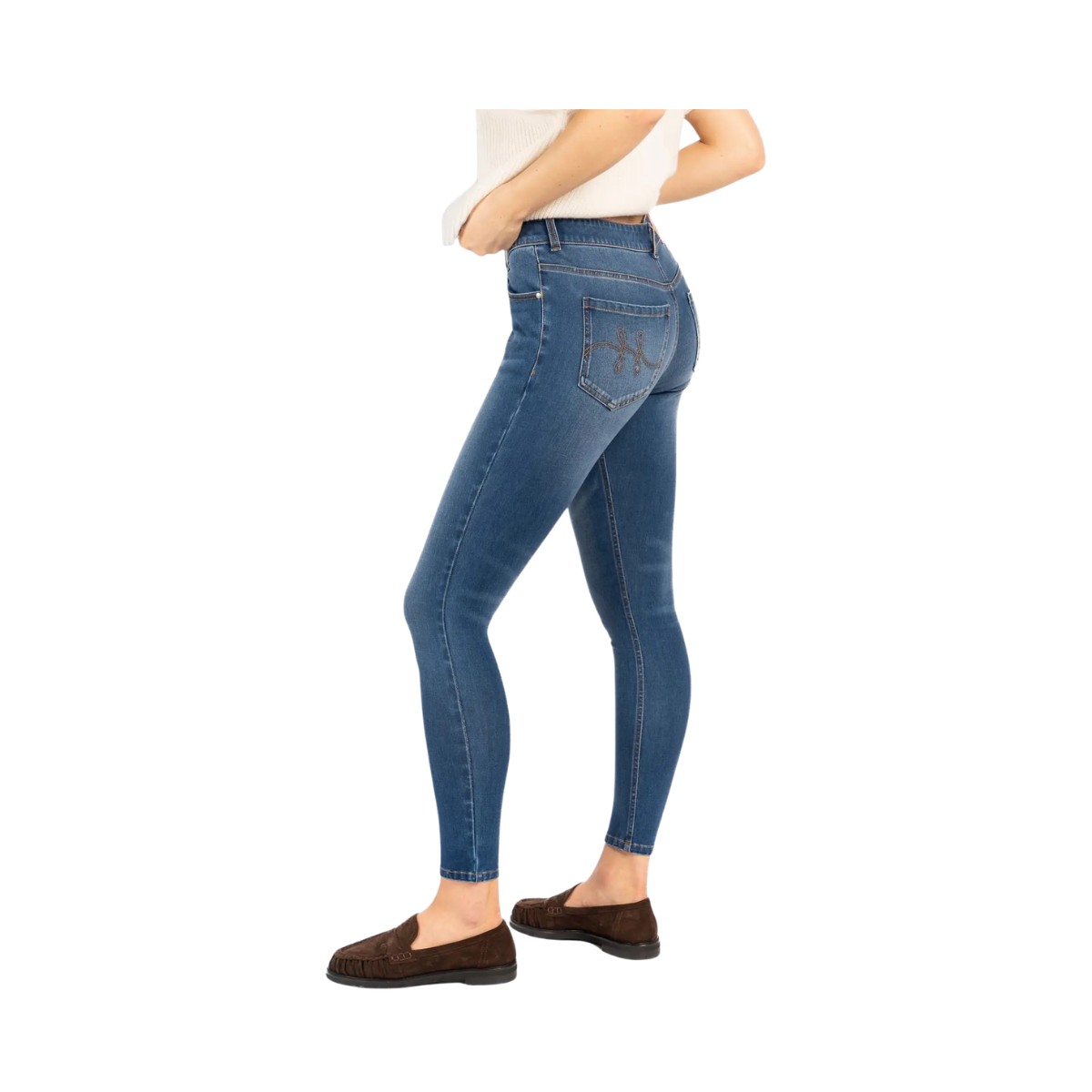 Natalie Skinny Jeans - Medium Wash Blue Denim