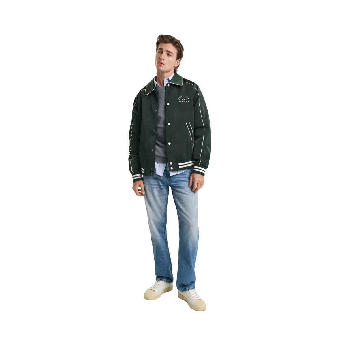 Cotton Pique C-Neck - Dark Grey