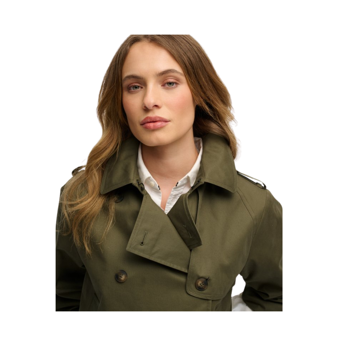 Short Trench Coat - Dusty Olive Green