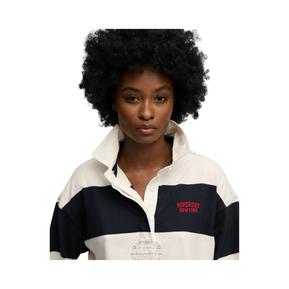 Heritage Stripe Rugby Top - Navy/Ecru