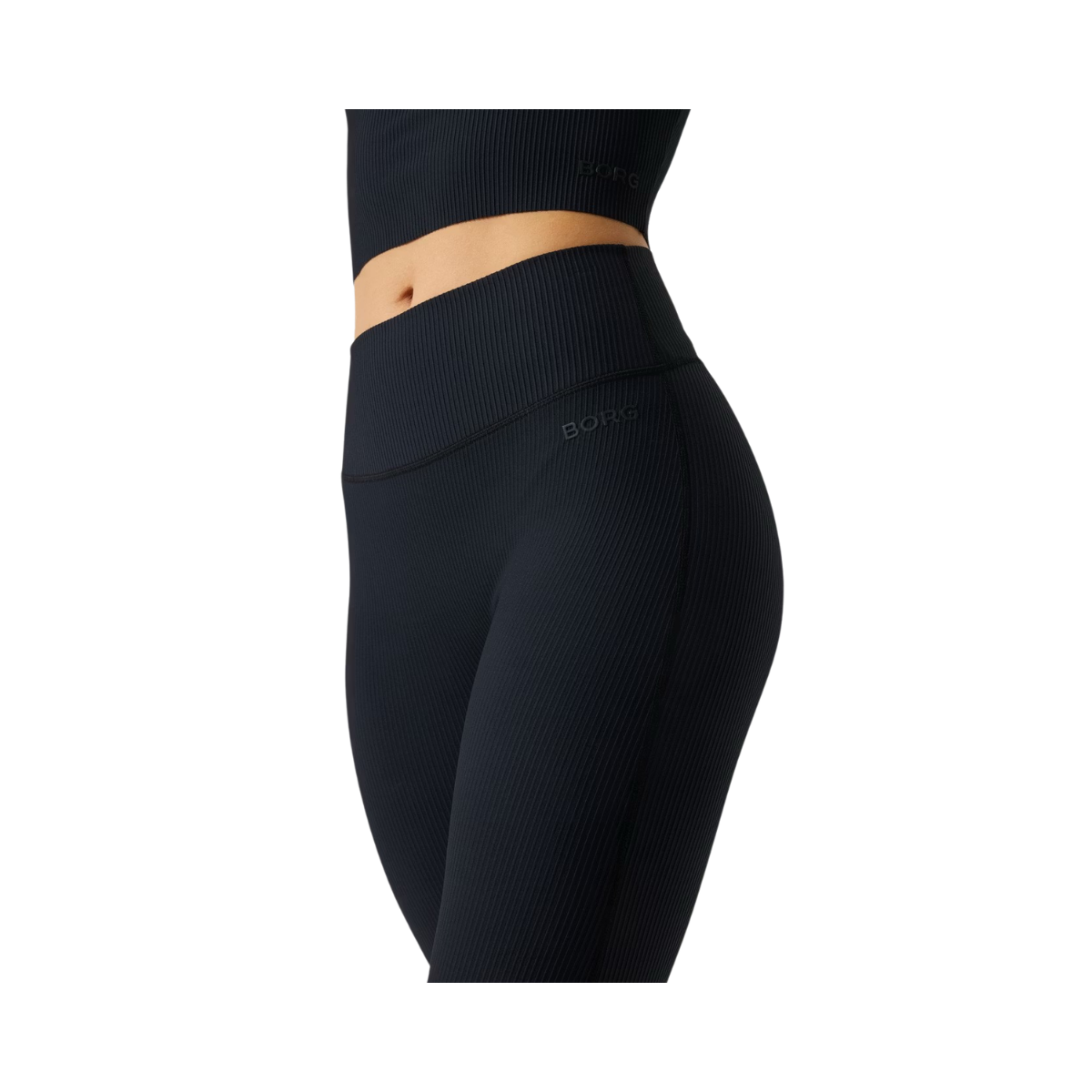 Studio Ribbed Flare Tights Regular - Black Beauty