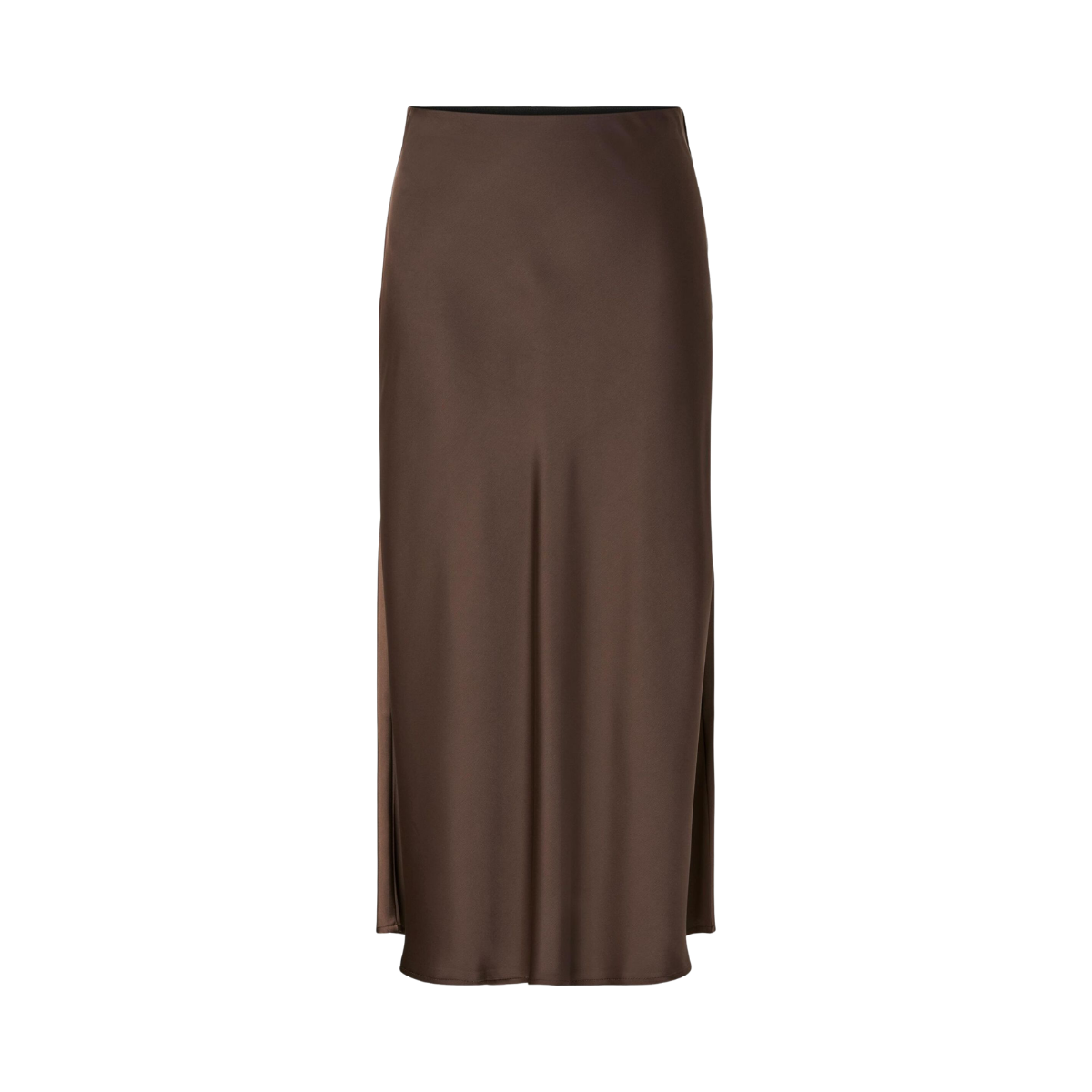 YASPella Highwaist Midi Skirt - Chocolate brown