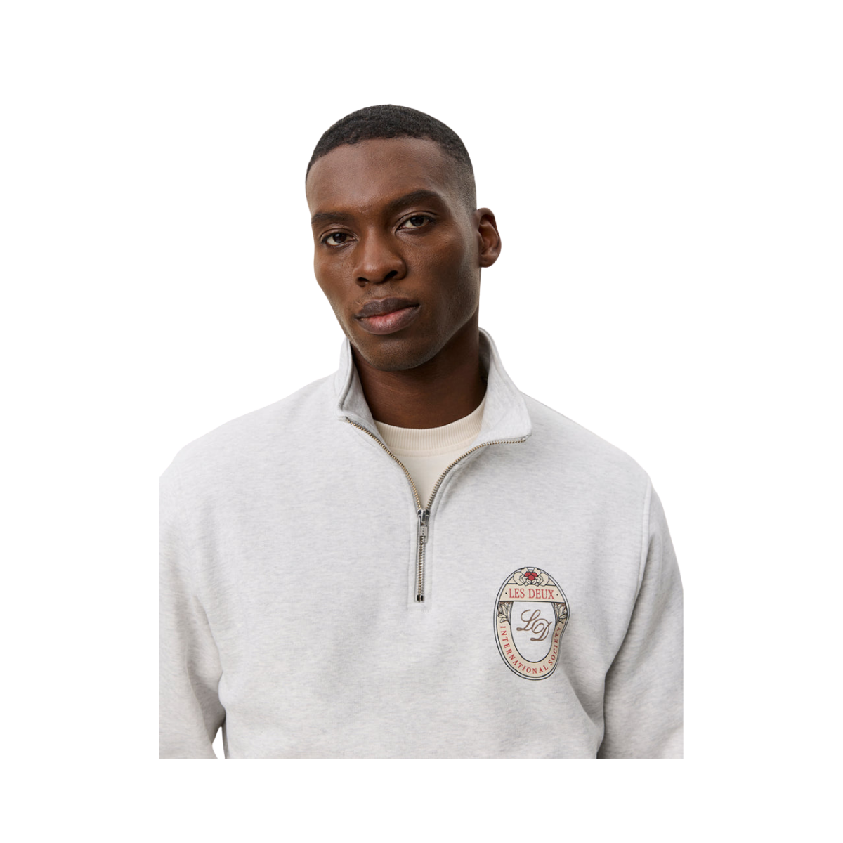 Brady Emblem Half-Zip Sweatshirt - Snow Melange