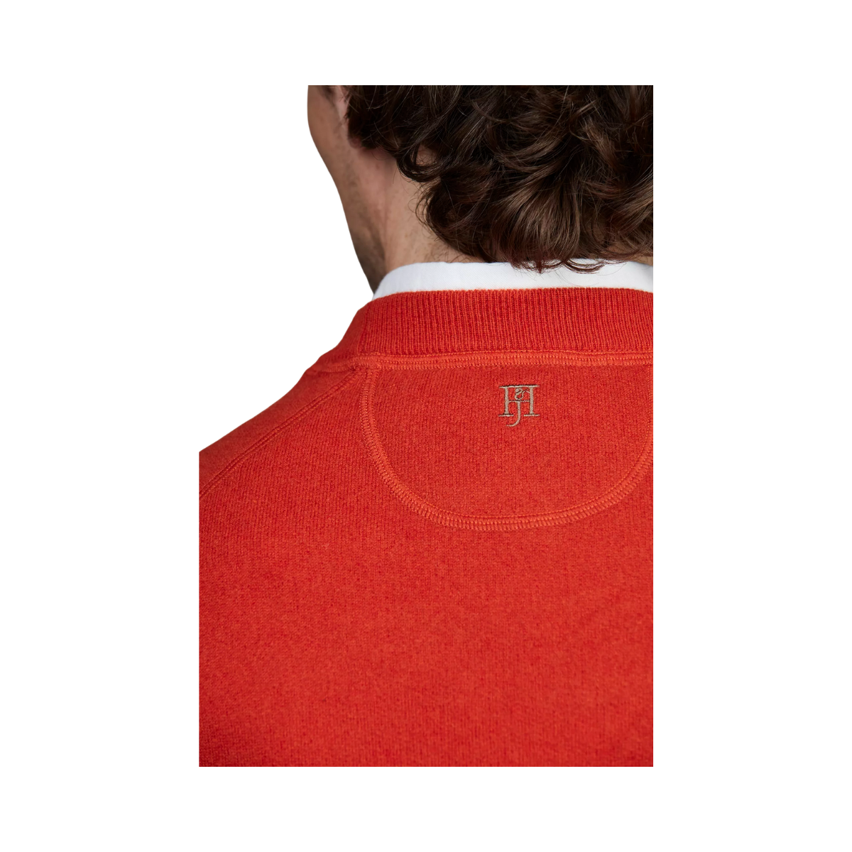 Crew Neck College Sweater - Light Peach