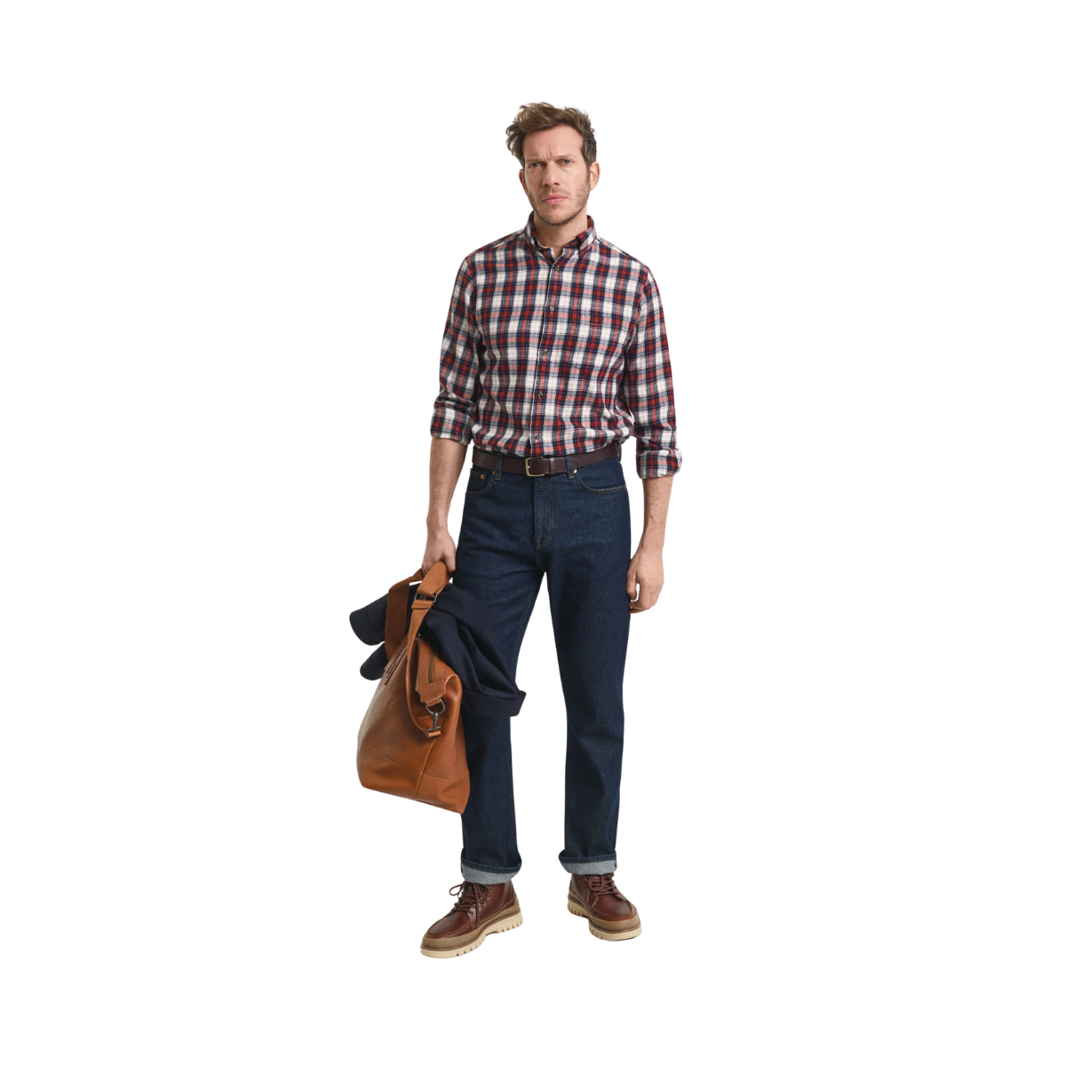 Windblown Flannel Check Shirt - Modern Rust
