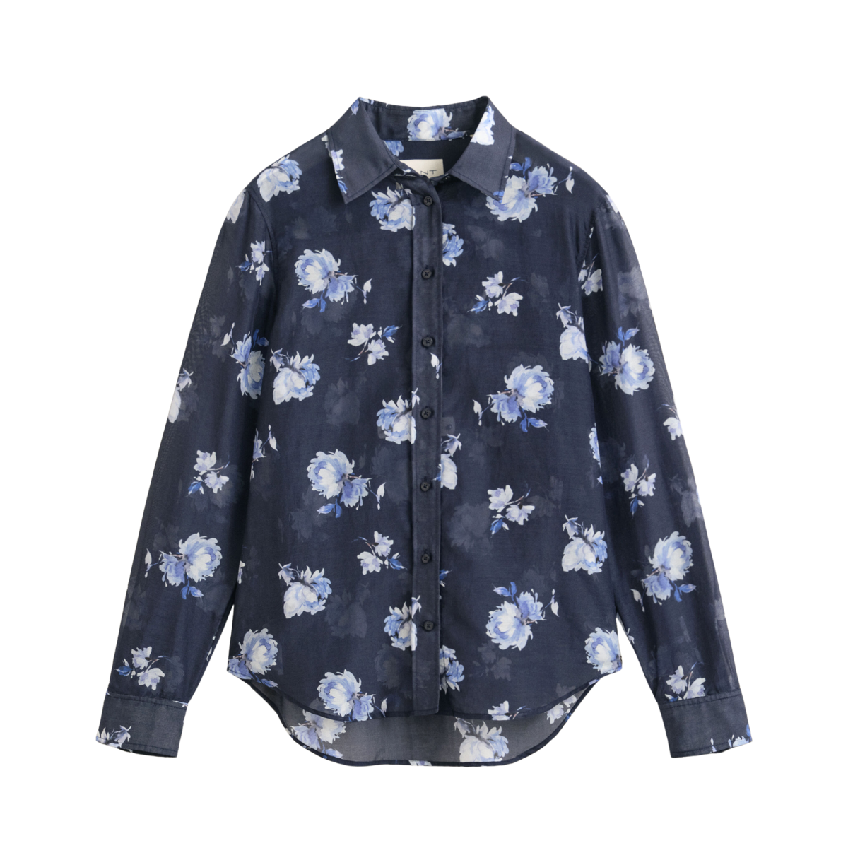 Reg Floral Print LS Shirt - Evening Blue