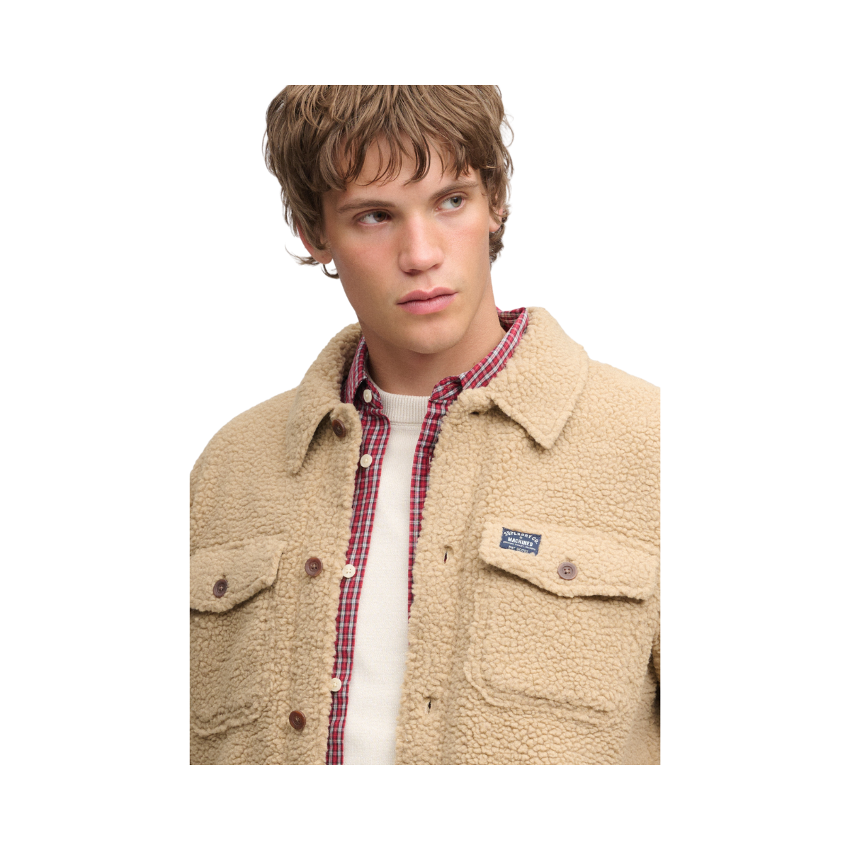 Retro Fleece Overshirt - Classic Tan Brown