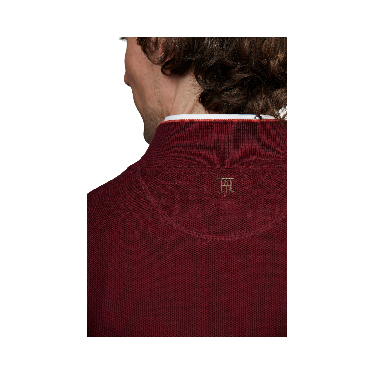 Half Zip Structure Knit - Ruby Red