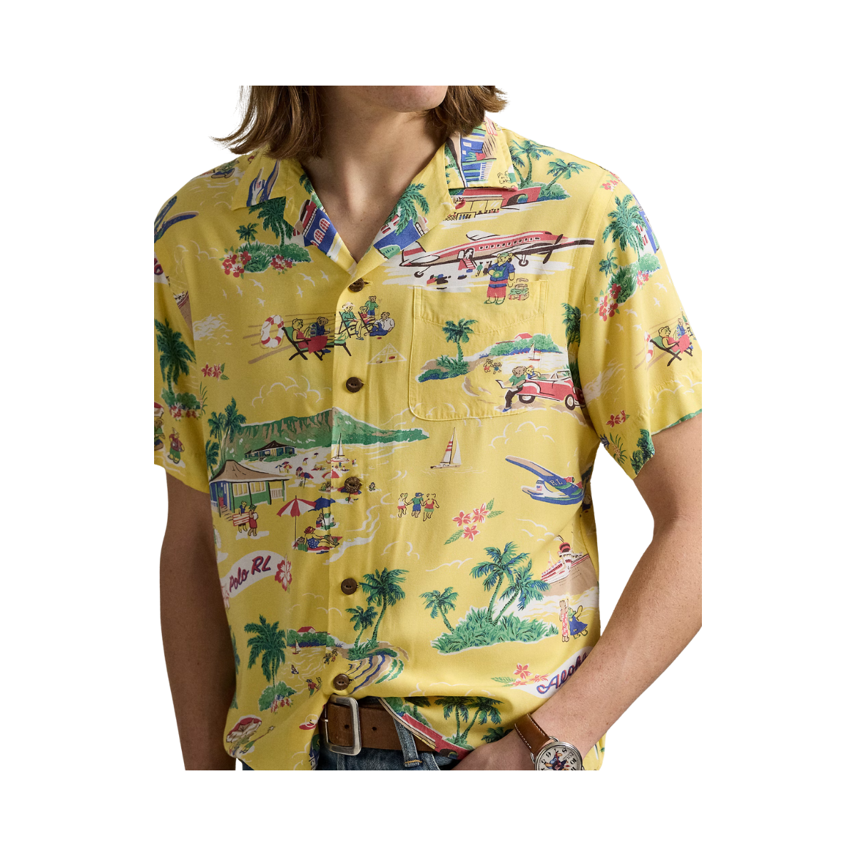 Short Sleeve Sport Shirt - On Holiday Bear