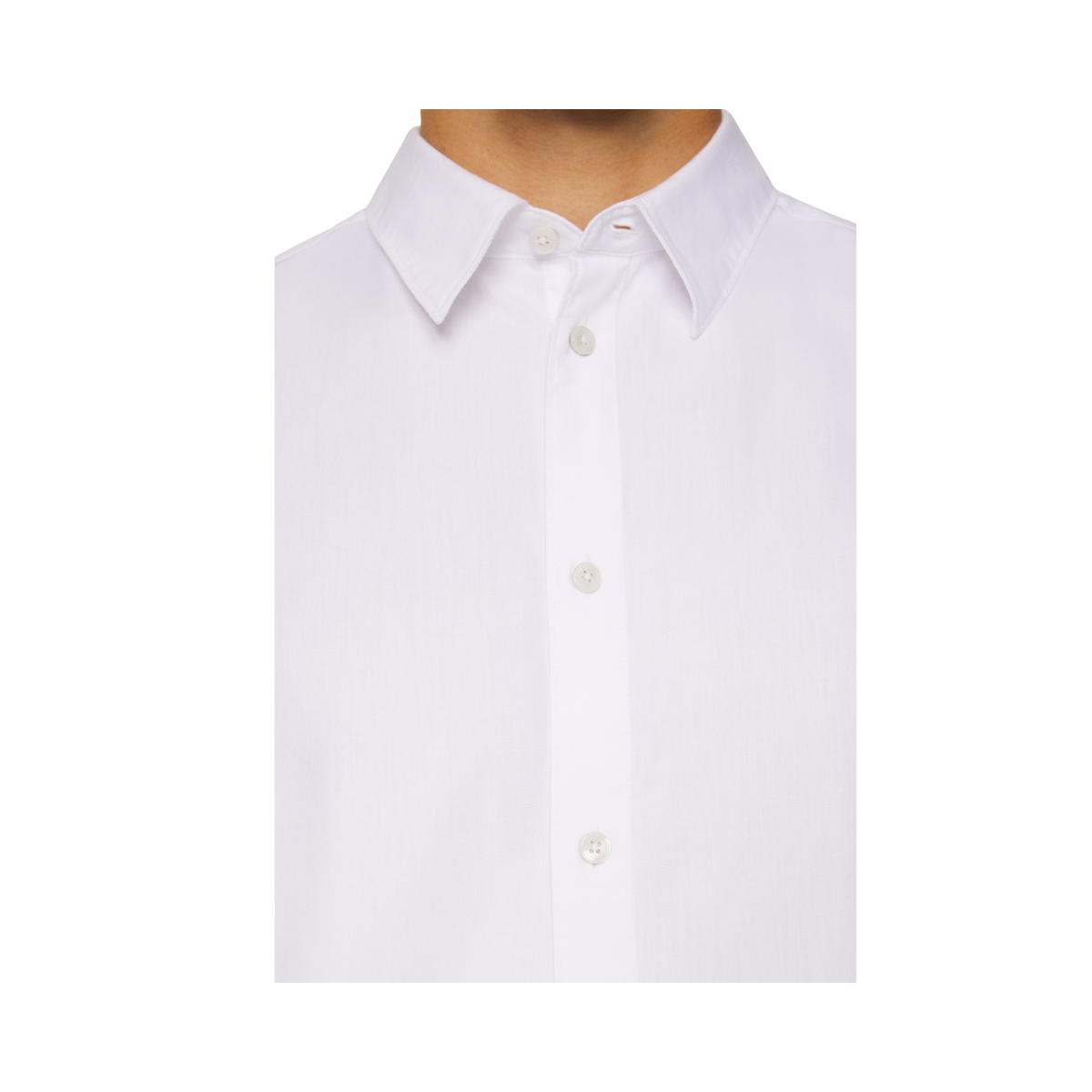 Slim LS Cotton Tencel Shirt - White