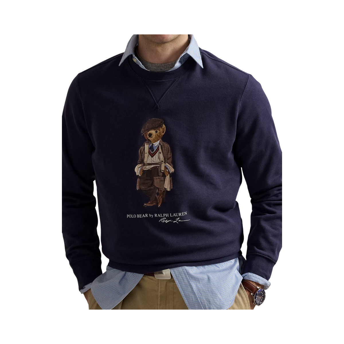 Long Sleeve Sweatshirt - Faded Blue Bear
