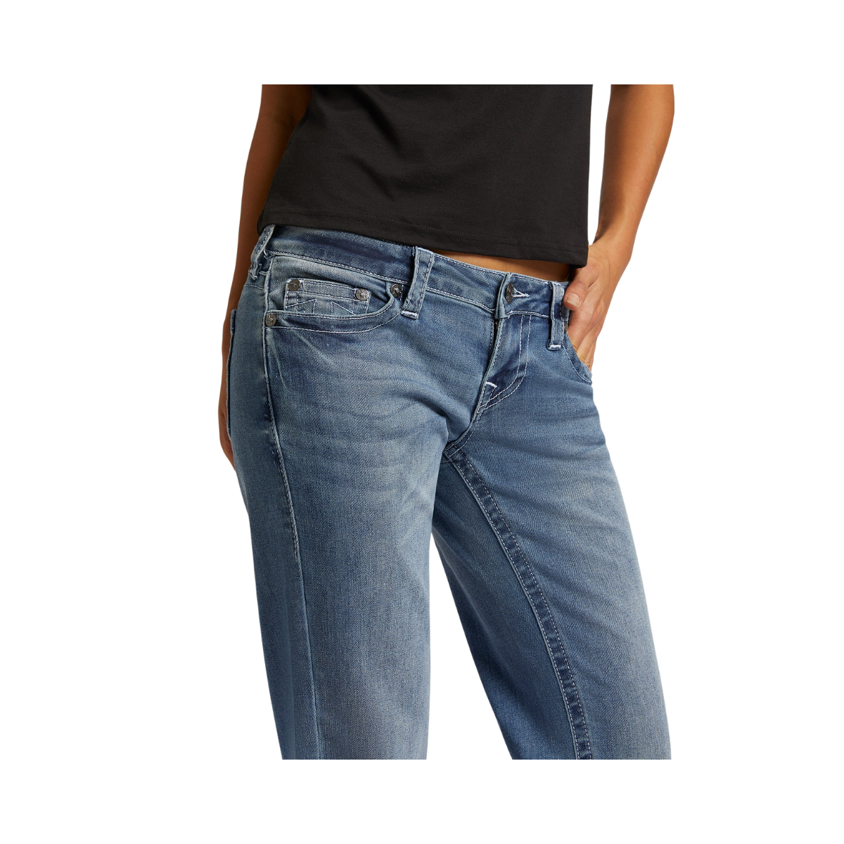Sarah Low Rise Straight - Medium Wash
