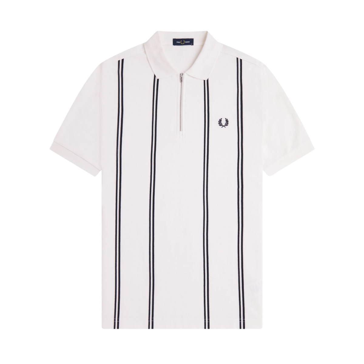 Vertical Stripe Polo - Snow white