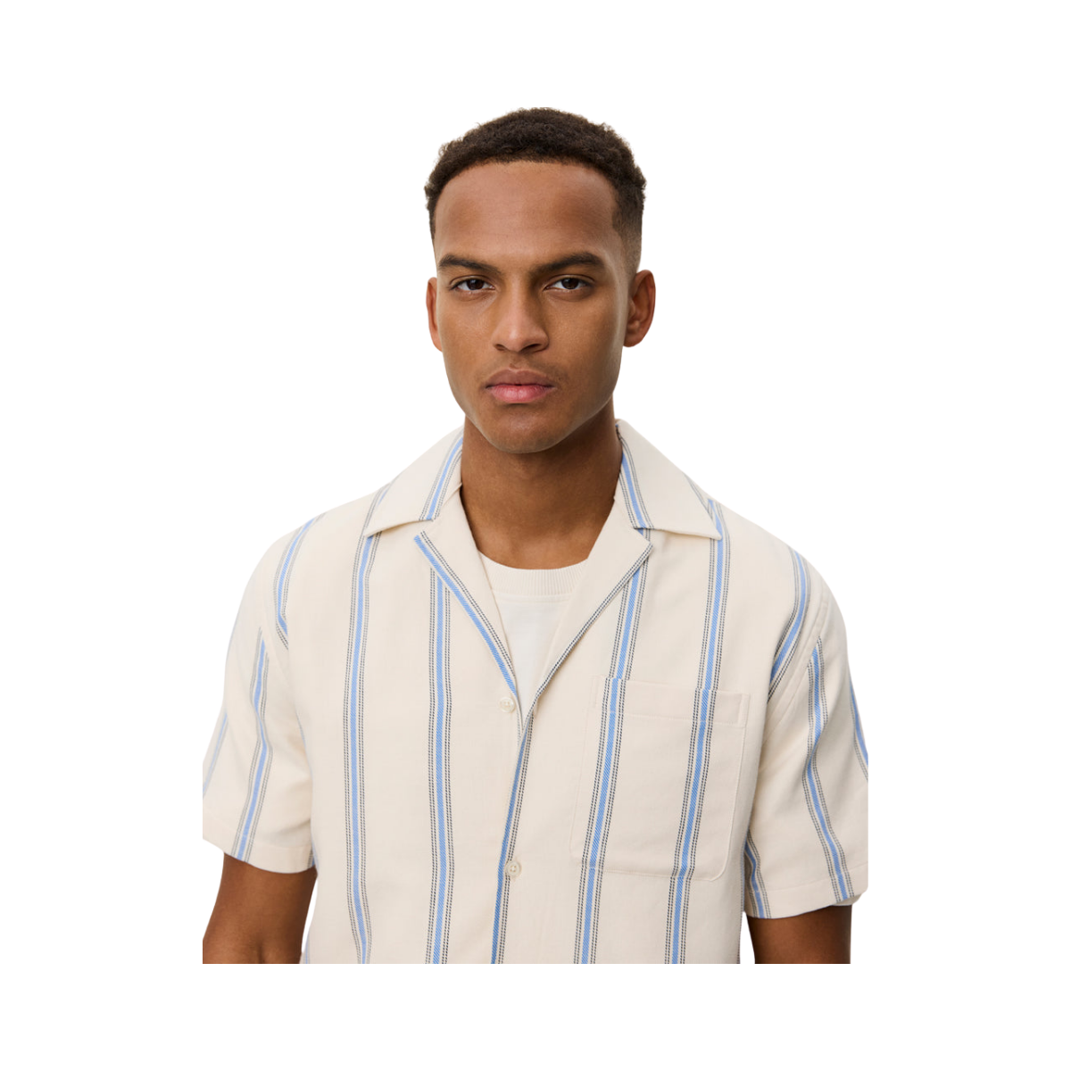 Lawson Stripe SS Shirt - 211 Eggnog White