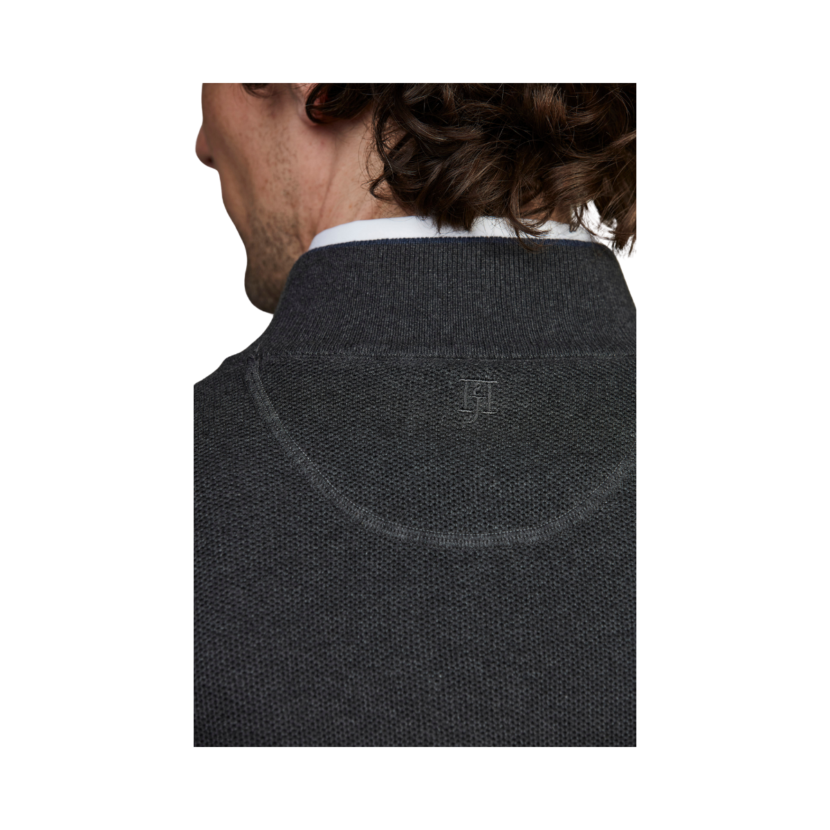 Half Zip Structure Knit - Antracit
