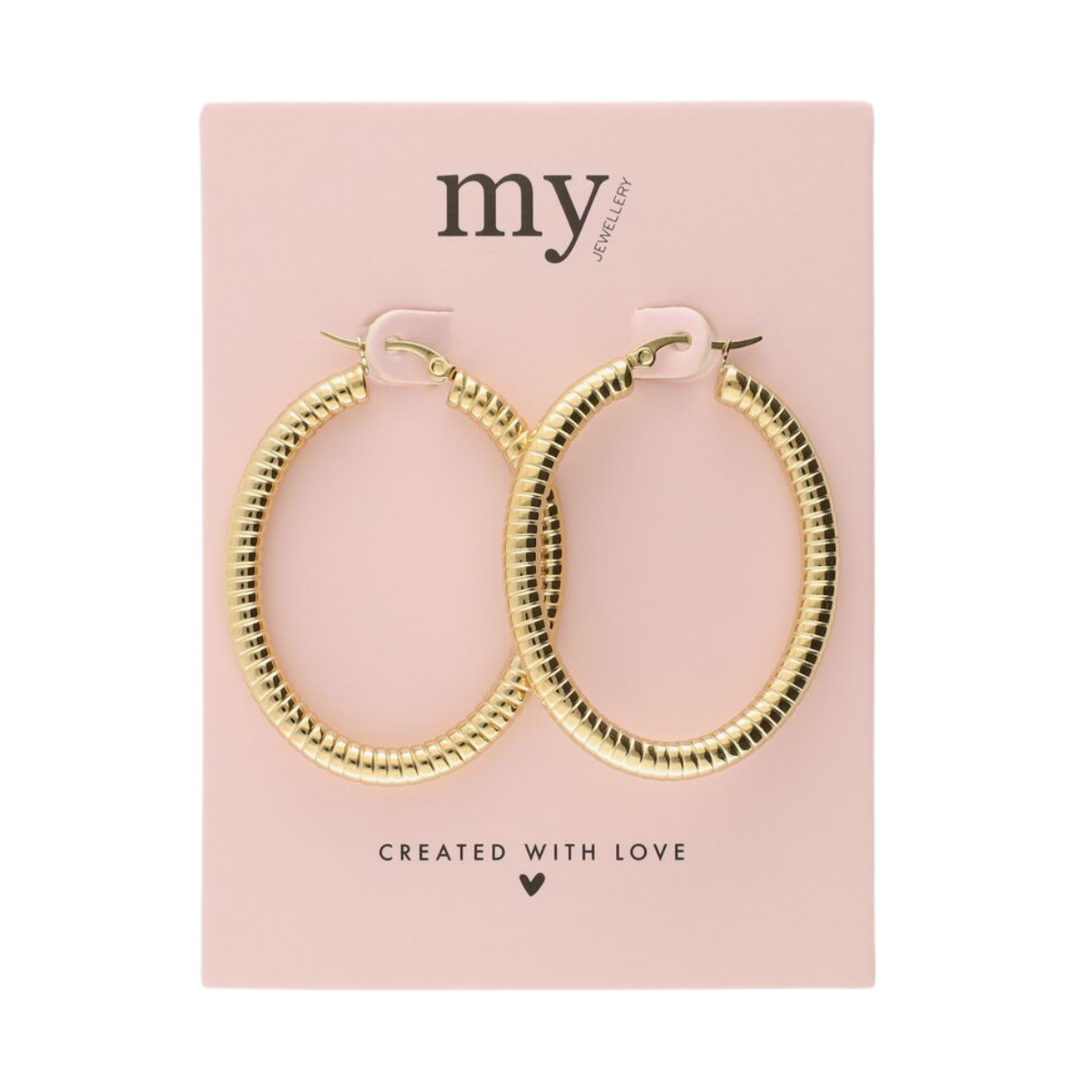 Earrings Hoops Oval - Gold