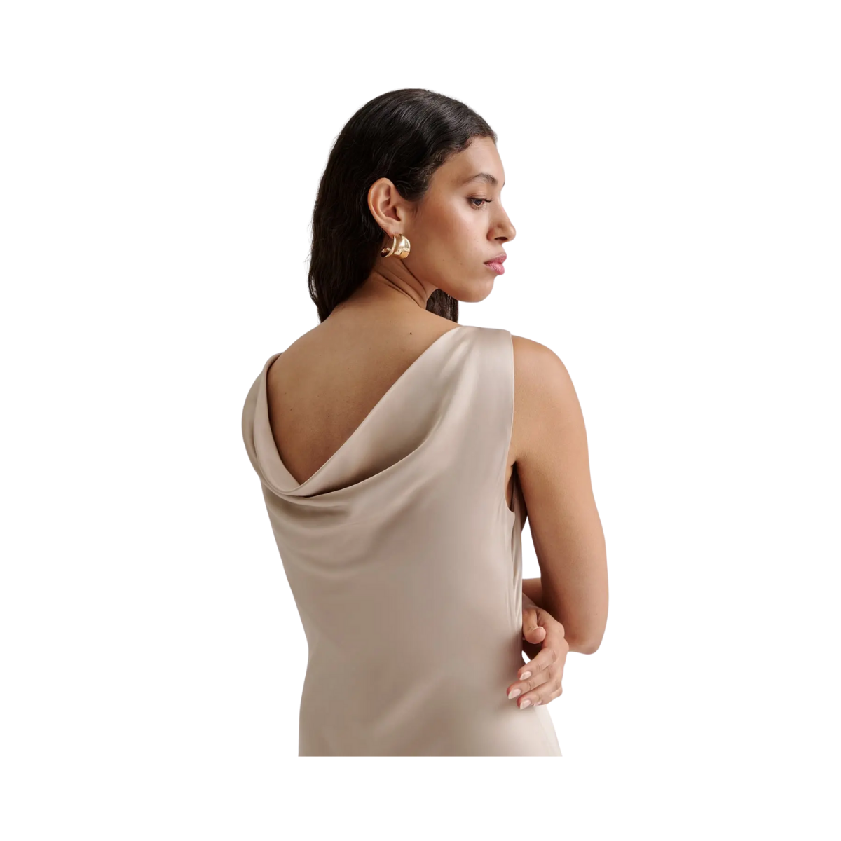 Leah Cowl Neck Maxi Dress - Champagne