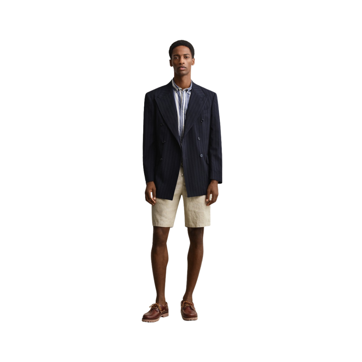 Cotton Voile Stripe Shirt - 432 Rich Navy