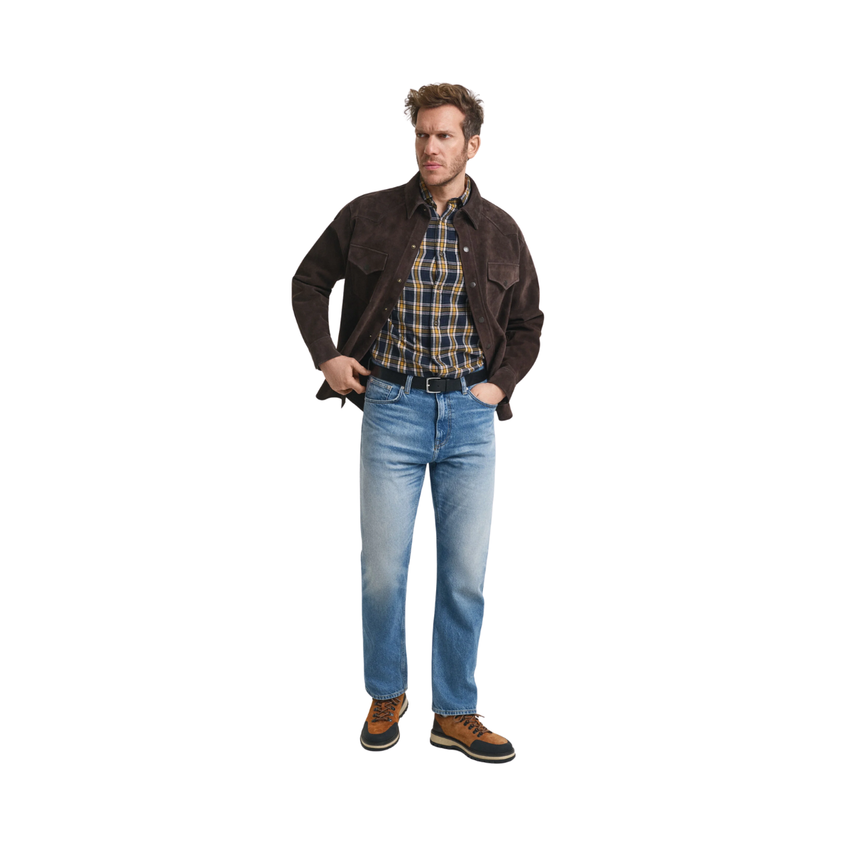 Windblown Flannel Check Shirt - Evening Blue