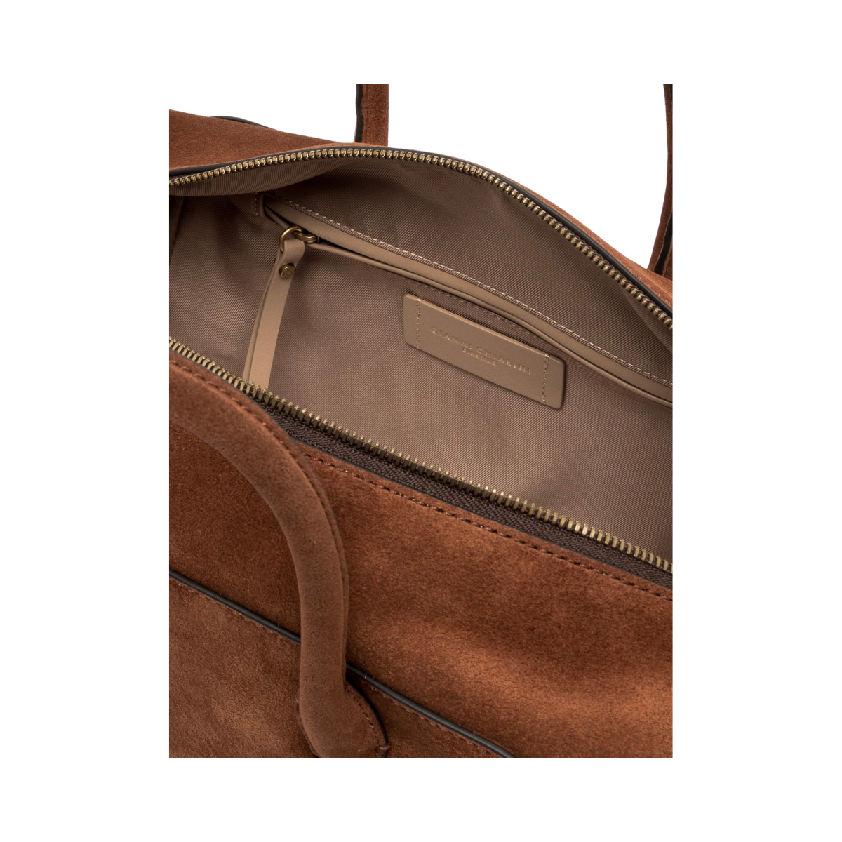 Gemma Suede Satchel Bag - Cognac