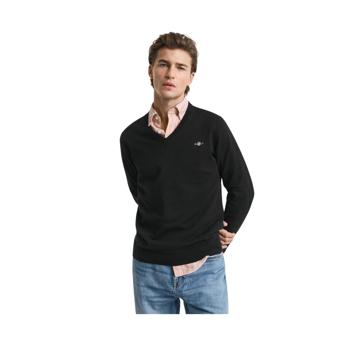 Classic Cotton V-Neck - Black
