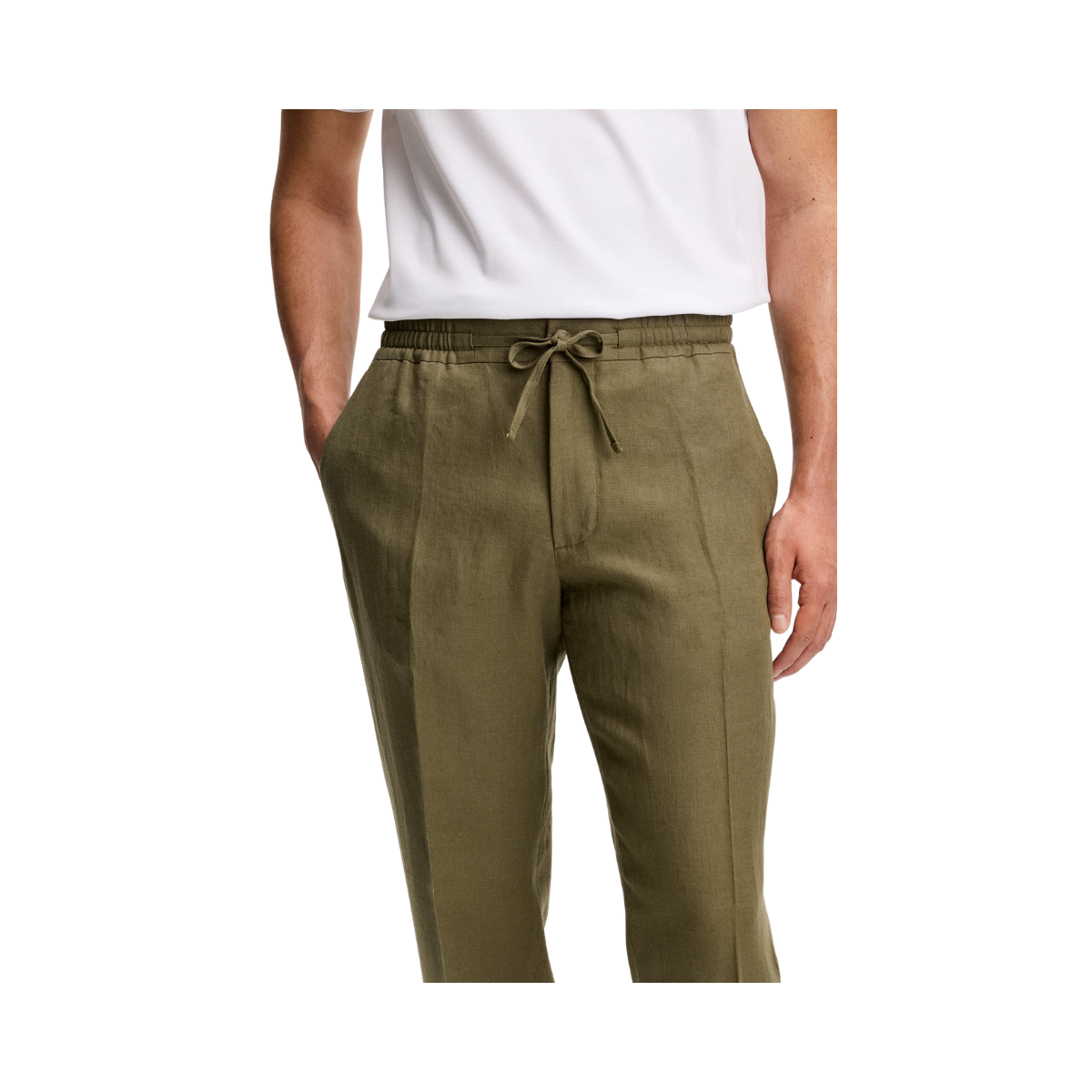 Soren Drape Linen Pants - Kalamata