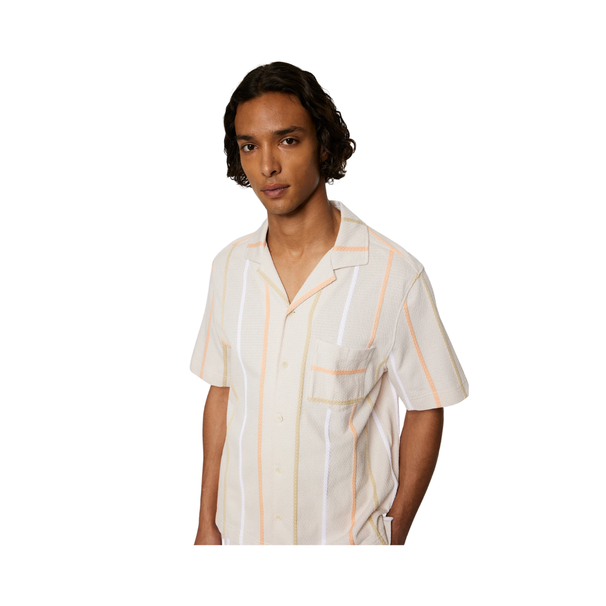 Theron Stripe Resort Shirt - Moonbeam