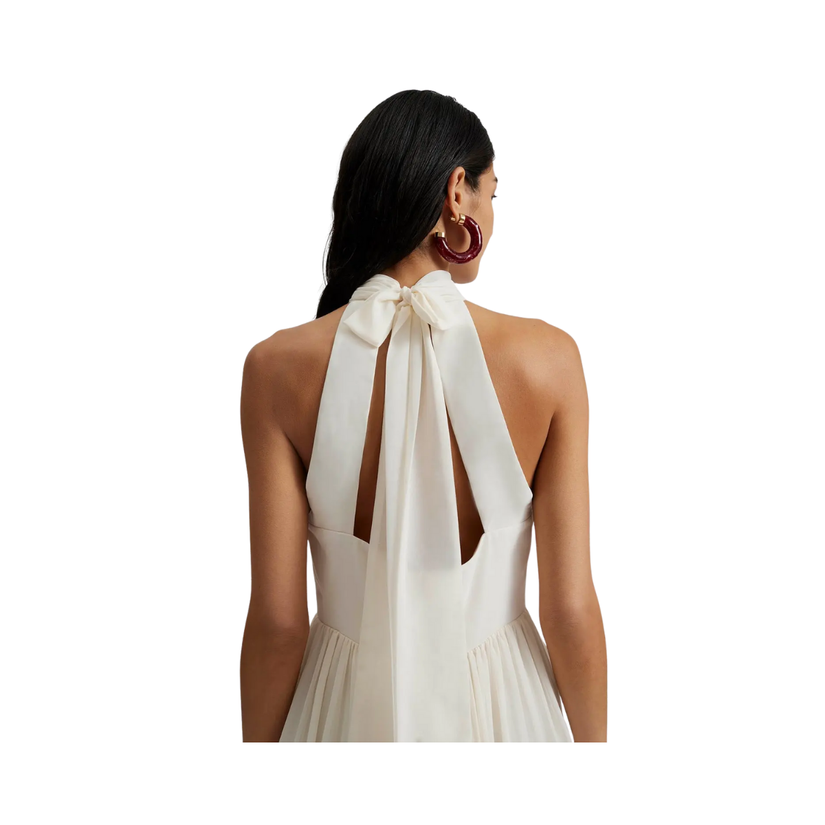 Fern Halterneck Ruffled Mini Dress - White