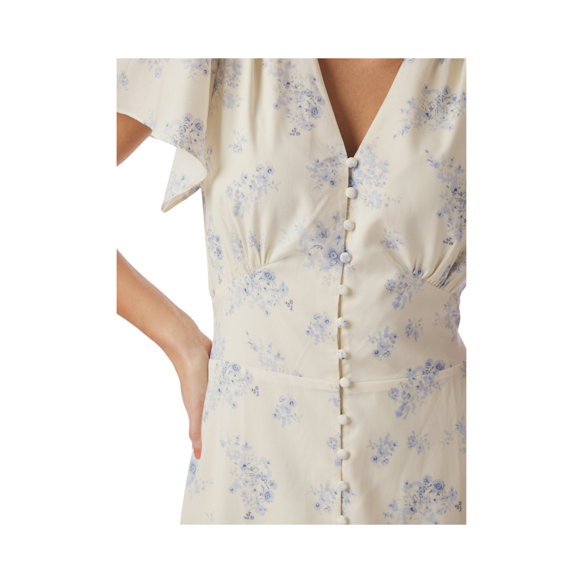 Eleni Delicate Flower Dress - Creme