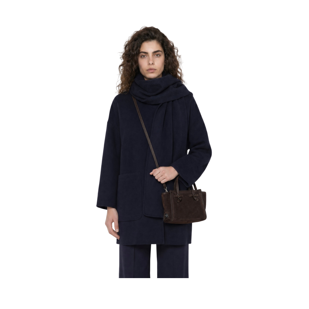 Miss Marcella Suede Handbag - Espresso