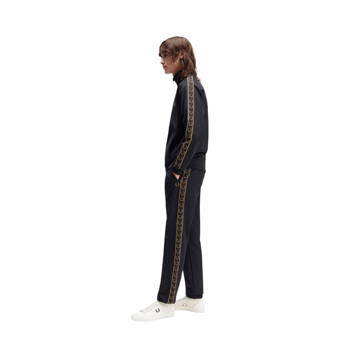 CONTRAST TAPE TRACK PANT - Black