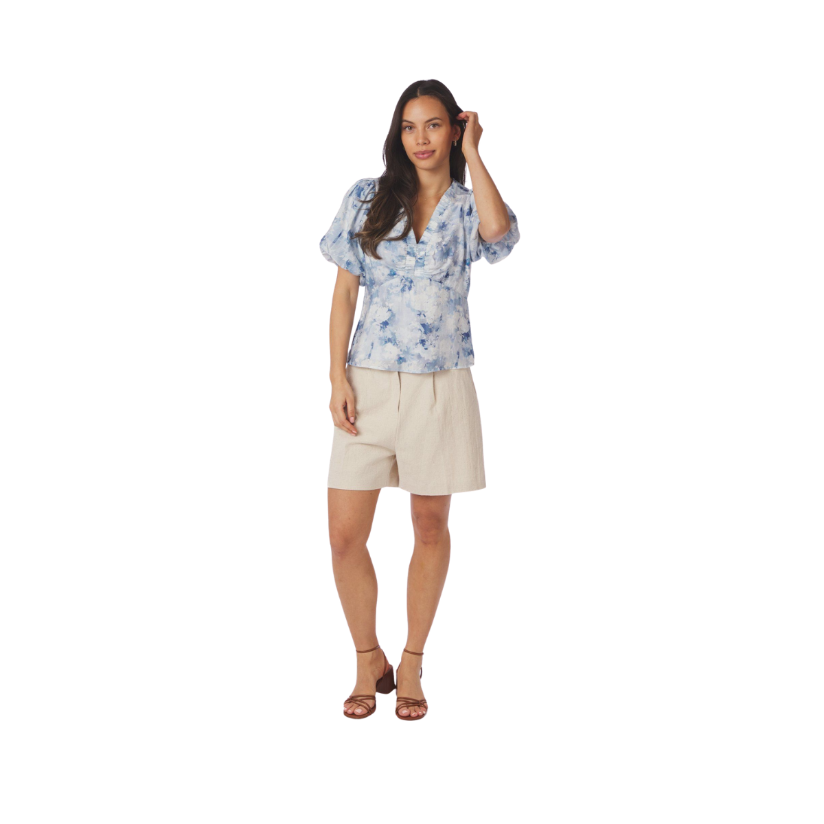 Irina Floral Fusion Blouse - Blue