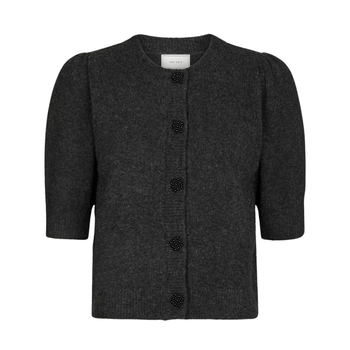 Trudy Deco Knit Cardigan - Grey