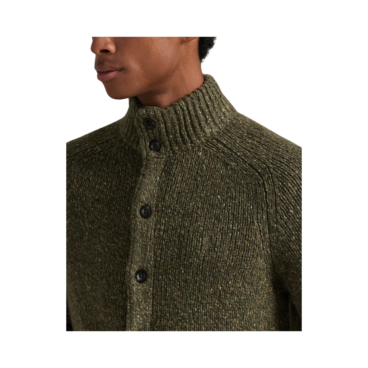 Long Sleeve Cardigan - Olive Marl
