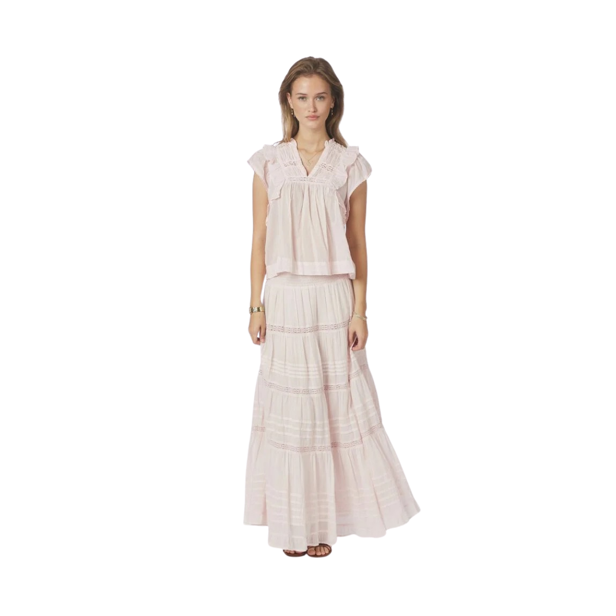 Jayla S Voile Top - Light pink