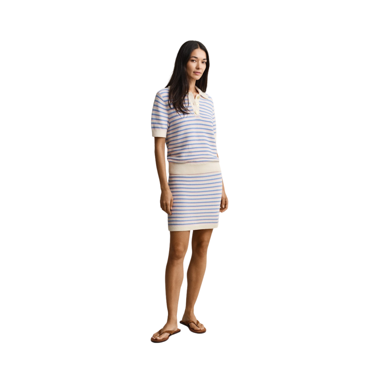 Textured Multistripe Rugger - Cream