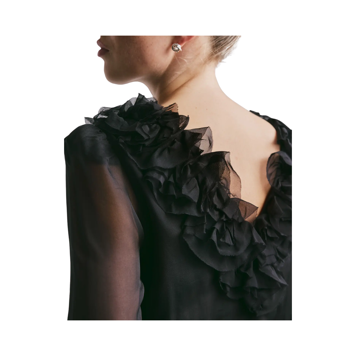 Organza Frilly Top - Black