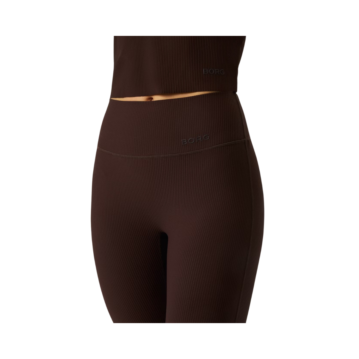 Studio Ribbed Flare Tights Regular - Coffee Bean