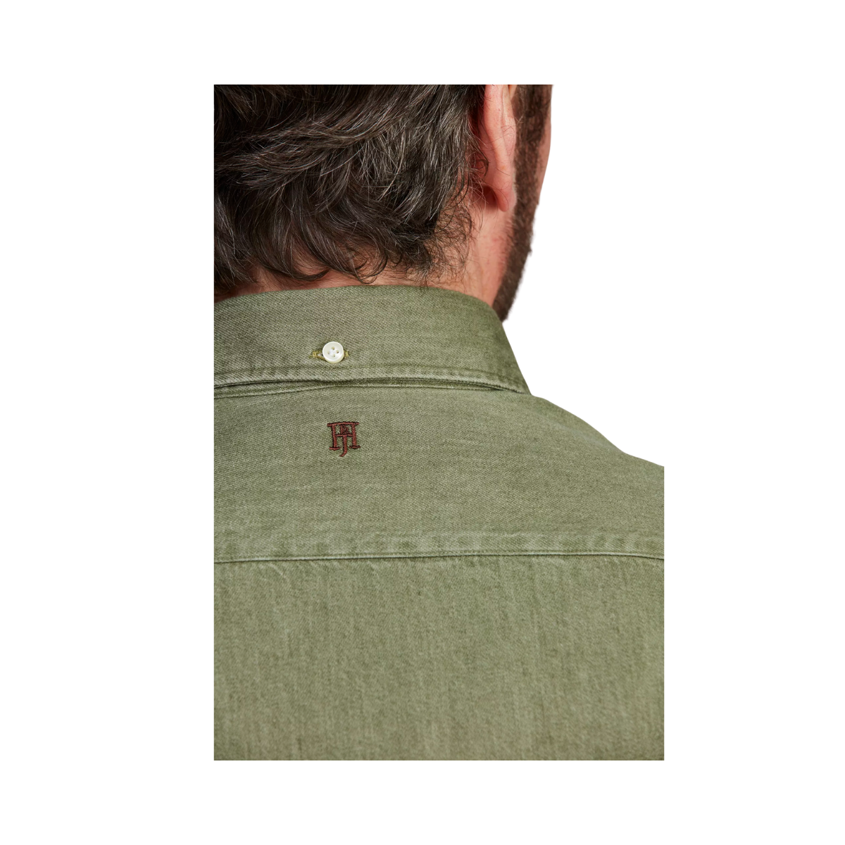 Zac Clrd Twill Denim Shirt - Olive Green