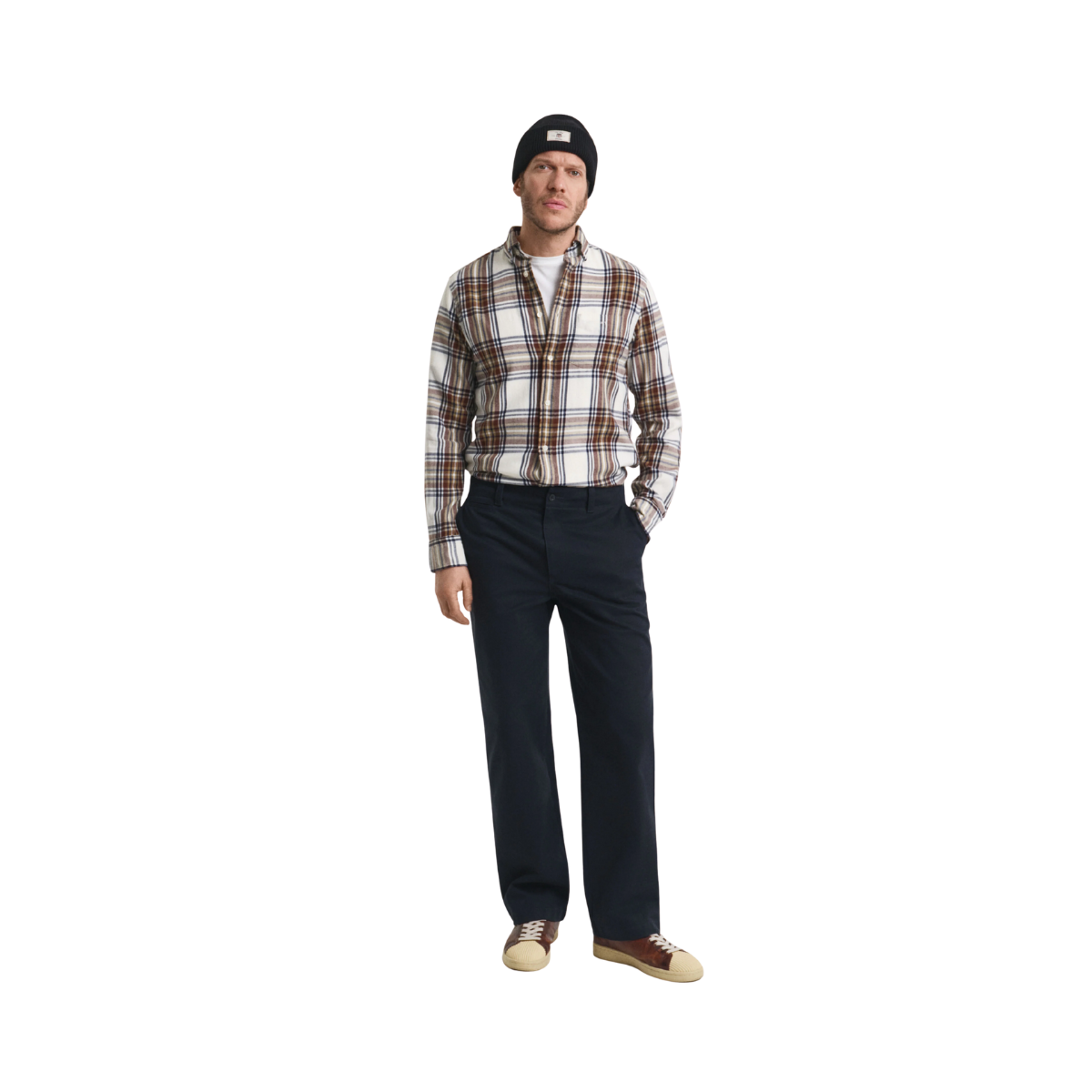 Windblown Flannel Check Shirt - Cream