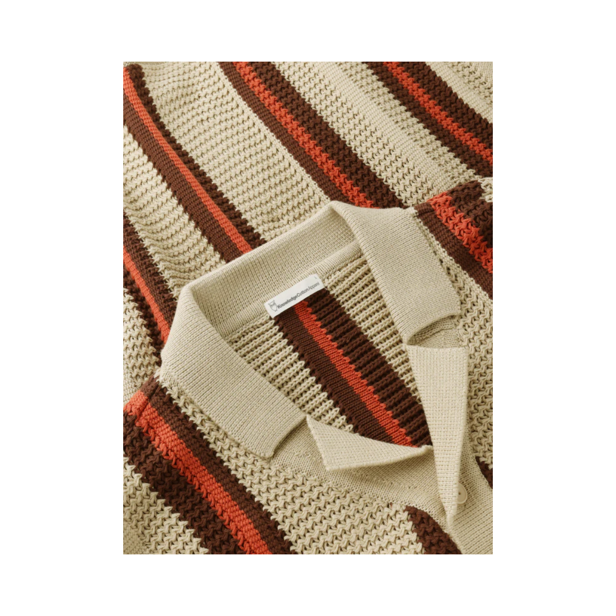 Cotton Striped Knitted Shirt - Red Stripe