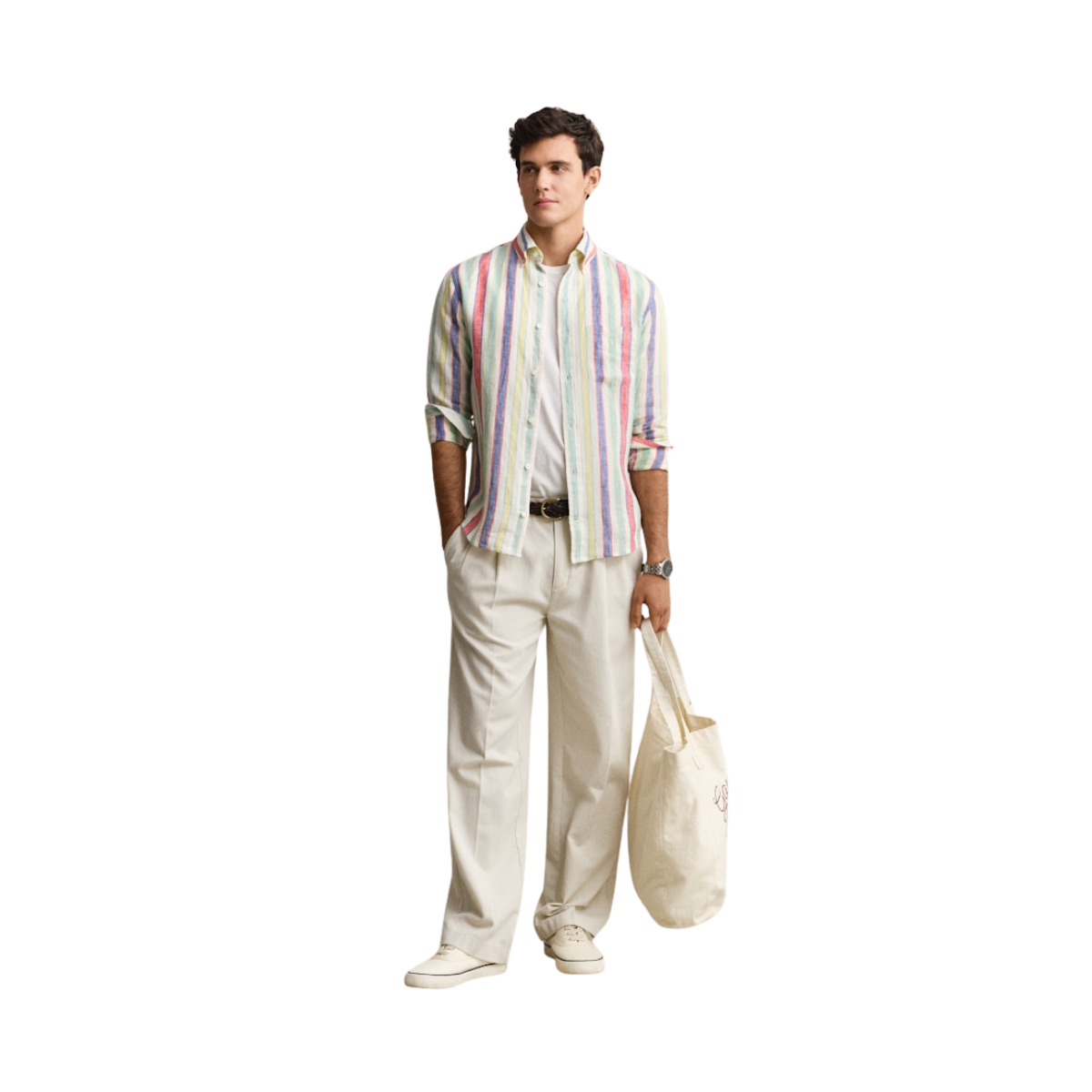 Multistripe Linen Shirt - 105 Multicolor