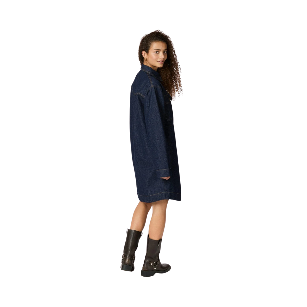 Paras Denim Dress - Dark Blue